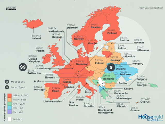 Interior design spending statistics (Europe and the UK)